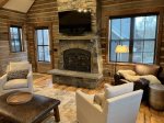 Fireplace in living area with amazing views of Mt Crested Butte